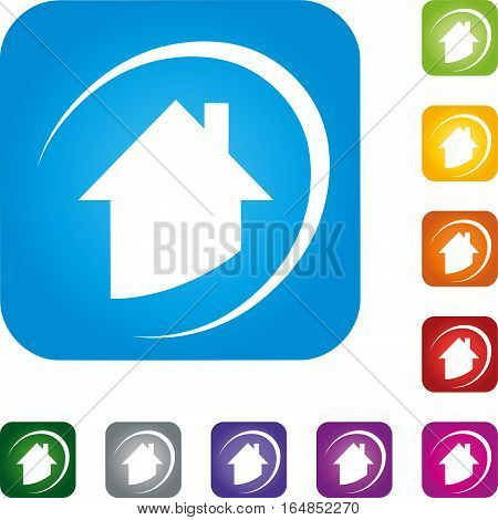 House in the rectangle, house, real estate and real estate agent logo