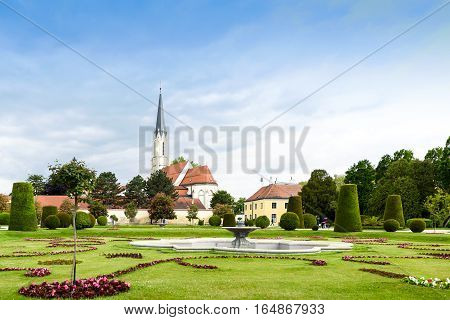 VIENNA, AUSTRIA - MAY 15, 2016: Catholic parish church maria hietzing near schonbrunn palace at the first turkish siege of the city