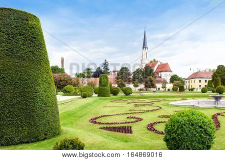 VIENNA, AUSTRIA - MAY 15, 2016: Catholic parish church maria hietzing near schonbrunn palace at the first turkish siege of the city