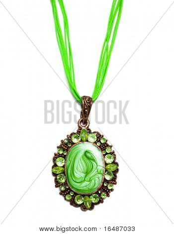 흰 배경에 고립 된 녹색 쿨롱