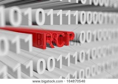 RCP is represented as a binary code with blurred background 3d illustration