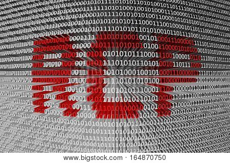 RCP in the form of binary code, 3D illustration