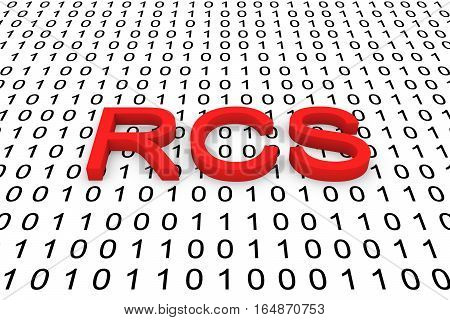 RCS in the form of binary code, 3D illustration