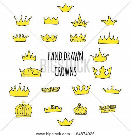Hand Drawn Crowns Set