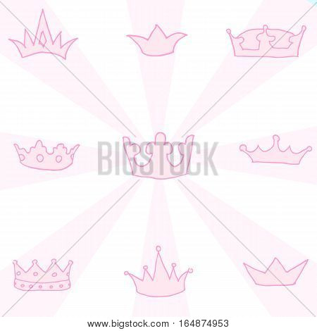 Hand Drawn Crowns Set