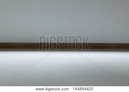 Empty Room Interior, White Tile Floor And White Mortar Wall Background