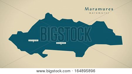 Modern Map - Maramures Romania Ro Illustration