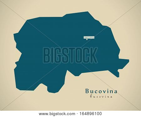 Modern Map - Bucovina Romania Ro Illustration