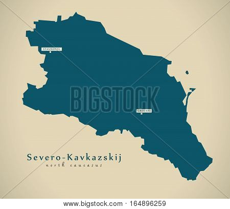Modern Map - Severo Kavkazskij Russia Ru Illustration