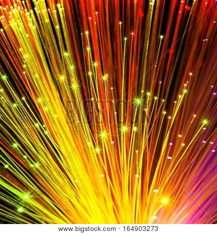 Fiber optical network cable, close view .