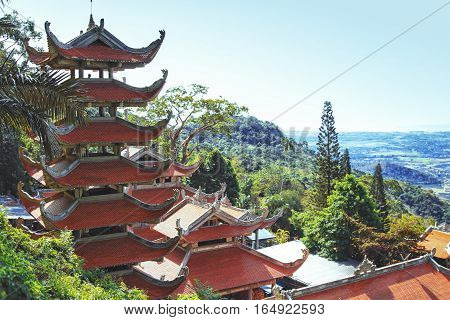 Pagoda in Ta Cu mountain Binh Thuan province Vietnam