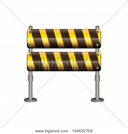 Barrier road sign icon. Under construction work repair and progress theme. Isolated design. Vector illustration
