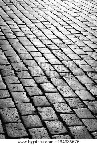 Huge Floor With Rectangular Tiles Of The Town Square