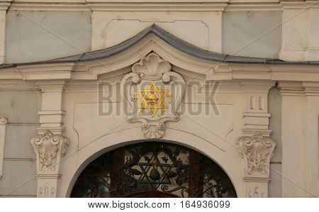 Star Of David Over The Entrance Of The Synagogue
