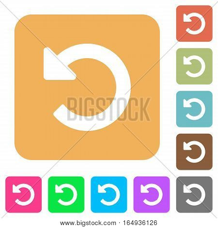 Undo changes flat icons on rounded square vivid color backgrounds.