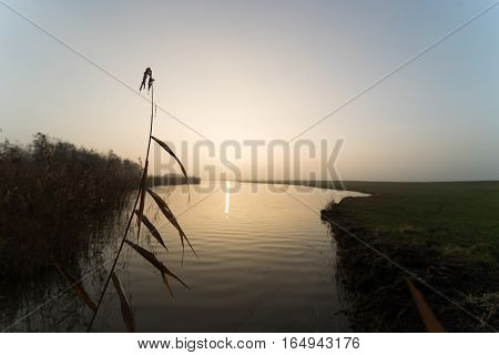 Sunset over a socalled Green area between Haarlem and Amsterdam