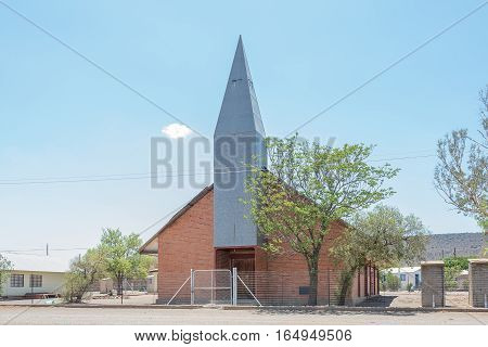 FAURESMITH SOUTH AFRICA - DECEMBER 31 2016: A church in Ipopeng a township in Fauresmith a small town in the Free State Province