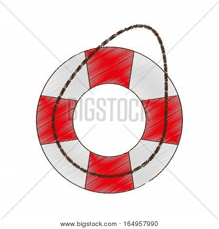 drawing life buoy safety travel vector illustration eps 10