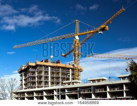Construction  of new high-rise buildin in the city