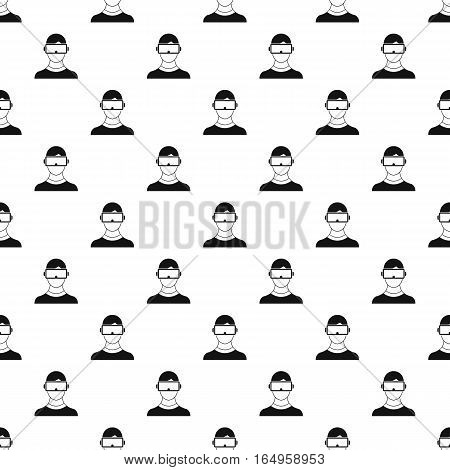 Man in a helmet virtual reality pattern. Simple illustration of man in a helmet virtual reality vector pattern for web