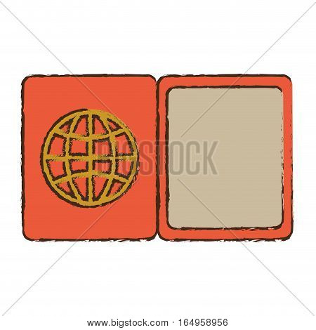 passport document inmigration travel color sketch vector illustration eps 10