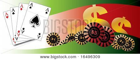 spillekort / poker / vinde / lykke / gambling / i vektor