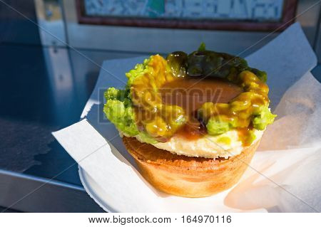 Australian Traditional Meat Pie With Gravy