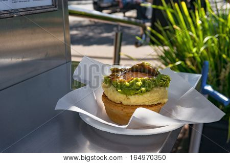 Australian Traditional Meat Pie With Gravy