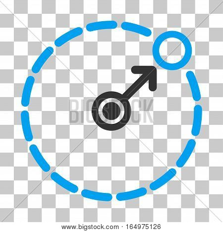 Round Area Border vector pictogram. Illustration style is flat iconic bicolor blue and gray symbol on a transparent background.