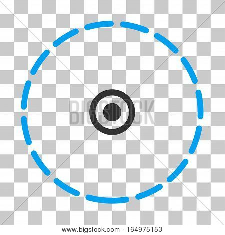 Round Area vector pictograph. Illustration style is flat iconic bicolor blue and gray symbol on a transparent background.