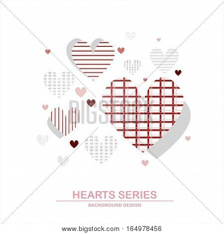 Vector illustration heart series designed with scotch pattern combined in heart shape