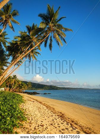 Sandy Beach In Lavena Village On Taveuni Island, Fiji