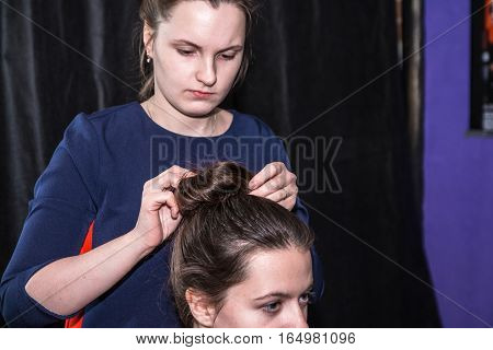 Make-up Artist Doing The Make-up For Nice Girl