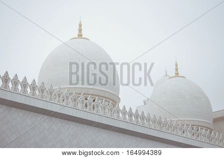 Detail shot of the Sheikh Zayed Grand Mosque in Abu Dhabi