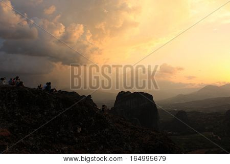 Scenic wiew on the Meteora in Greece