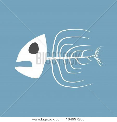 Skeleton Fish Isolated. Remains Of Marine Animal