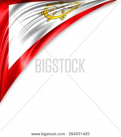 Sikkim Flag Of Silk With Copyspace For Your Text Or Images And White Background