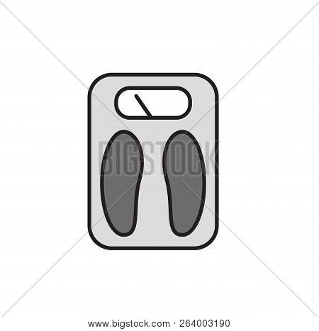 Floor Scales. Cartoon Design Icon. Colorful Flat Vector Illustration. Isolated On White Background.