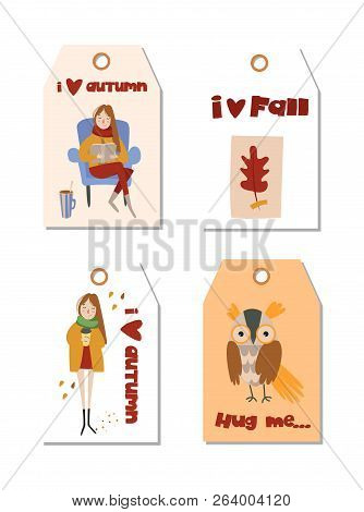 Autumn Tags Template With Hand Drawn Elements