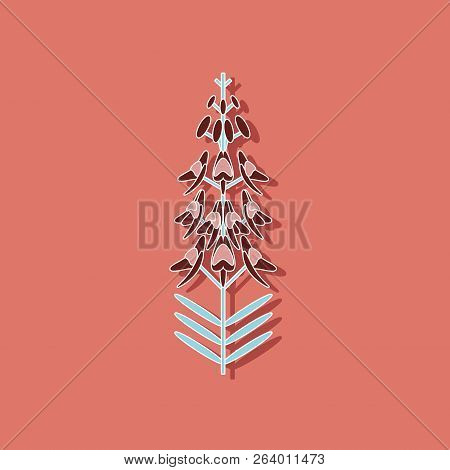 Paper Sticker On Stylish Background Herb Linaria