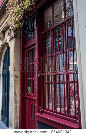 Amsterdam, Netherlands - March, 2018: Facade Of The Smallest House In Amsterdam
