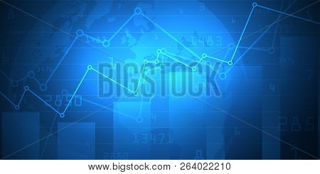 Stock Market Graph .business Candle Stick Graph Chart Of Stock Market Investment Trading On Dark Bac