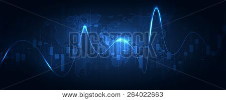 Business Candle Stick Graph Chart Of Stock Market Investment Trading On Background Design. Stock Mar