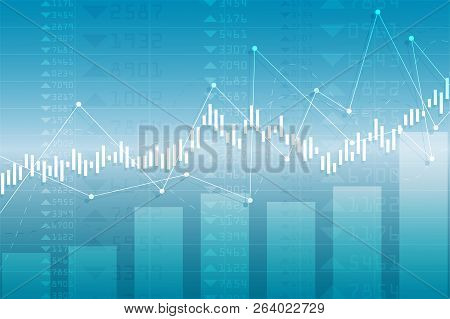Business Candle Stick Graph Chart Of Stock Market Investment Trading On Background Design. Stock Mar