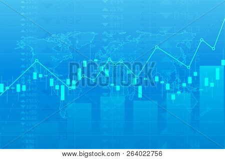 Business Candle Stick Graph Chart Of Stock Market Investment Trading On Background Design. Stock Mar