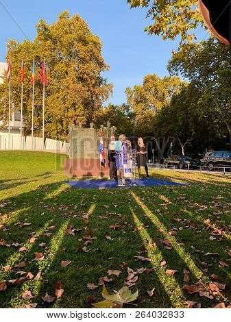 Strasbourg, France - Oct 18, 2018: Ina Hut, Director Of Comensha Netherlands Foundation At Inaugurat