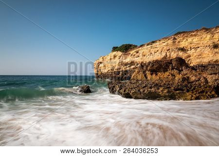 Waves At Praia De Albandeira