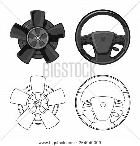 Vector Illustration Of Auto And Part Icon. Collection Of Auto And Car Vector Icon For Stock.