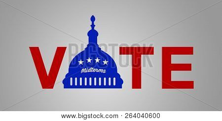 Illustration Idea For The 2018 Us Midterm Election - Vote Democrat.