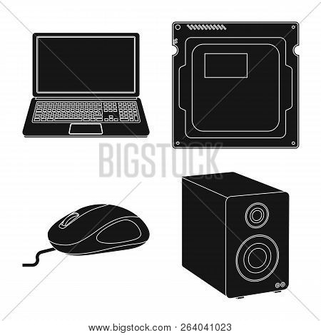 Isolated Object Of Laptop And Device Logo. Collection Of Laptop And Server Vector Icon For Stock.